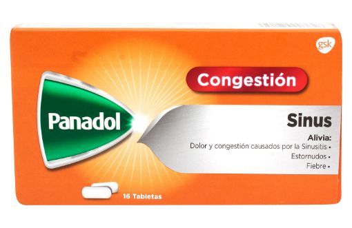 Imagen de PASTILLA PANADOL SINUS CONGESTIÓN  16.00 UND