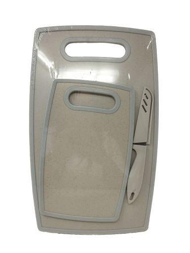 Imagen de SET DE TABLAS DE PICAR ULTIMATE CON CUCHILLO 3 PIEZAS GRIS #N23-05368 1 UND