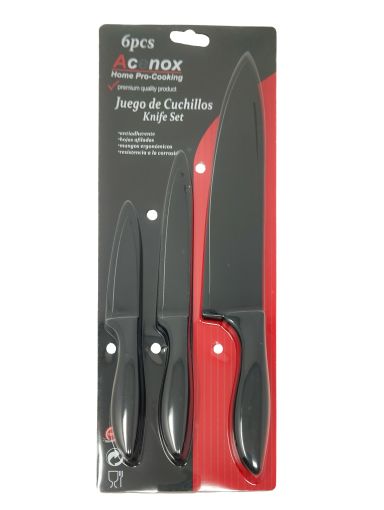 Imagen de SET DE CUCHILLOS ACENOX PARA COCINA #HT-0007 3 UND