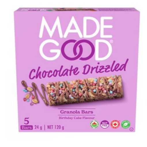 Imagen de BARRA DE GRANOLA MADE GOOD ORGÁNICA SABOR QUEQUE CUMPLEAÑOS 5 UND 120 G