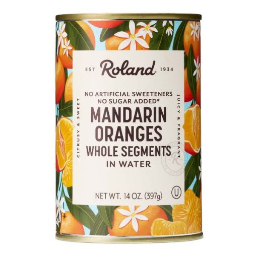 Imagen de NARANJA MANDARINA ROLAND SEGMENTOS EN AGUA SIN AZÚCAR LATA 397 G