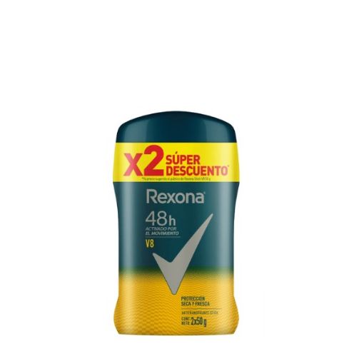 Imagen de OFERTA REXONA 2 UND DESODORANTE PARA HOMBRE V8 50 G PRECIO ESPECIAL 50.00 G