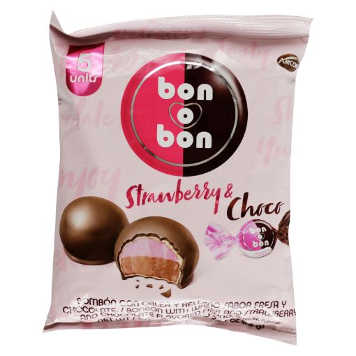 Imagen de CHOCOLATE ARCOR BON O BON CON OBLEA RELLENO FRESA Y CHOCOLATE  5 UND 75.00 G