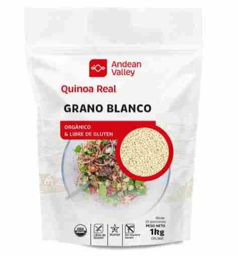 Imagen de QUINOA REAL ANDEAN VALLEY GRANO BLANCO ORGANICO & LIBRE DE GLUTEN 1000.00 G