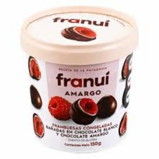 Imagen de FRAMBUESAS RAPANUI FRANUÍ BAÑADAS EN CHOCOLATE BLANCO Y AMARGO  150.00 G