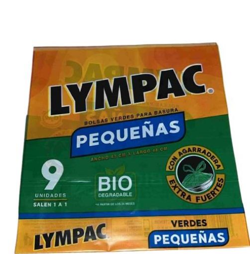 Imagen de BOLSA LYMPAC PARA BASURA PEQUEÑA VERDE BIODEGRADABLE 9.00 UND