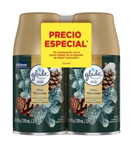 Imagen de OFERTA 2 UND REPUESTO AROMATIZANTE GLADE AUTOMATICO PINO ENCANTADO 270 ML 