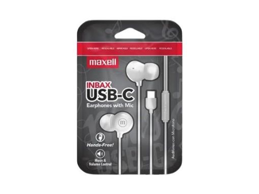 Imagen de AUDIFONO MAXELL INBAX BLANCO TIPO USB-C 1.00 UND