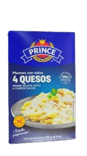 Imagen de PLUMAS PRINCE CON SALSA 4 QUESOS 235.00 G