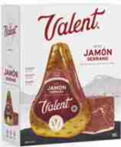Imagen de KIT DE MINI JAMON SERRANO, TABLA DE MADERA, CUBIERTO VALENT 1000 G