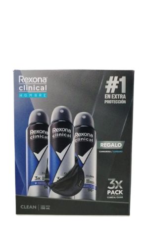 Imagen de OFERTA REXONA CLINICAL AEROSOL 3X150 ML + CANGURERA GRATIS 
