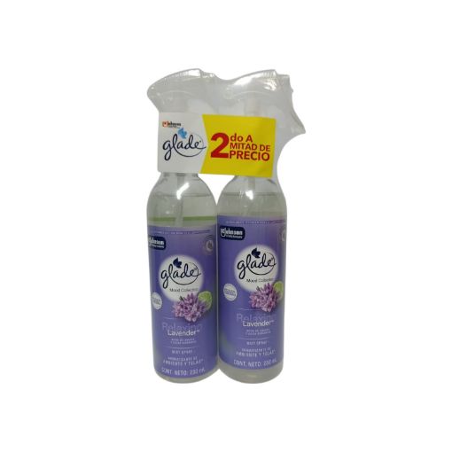 Imagen de OFERTA AROMATIZANTE GLADE AMBIENTE Y TELAS RELAXING LAVENDER 230 ML+ SEGUNDO A MITAD DE PRECIO 460.00 ML