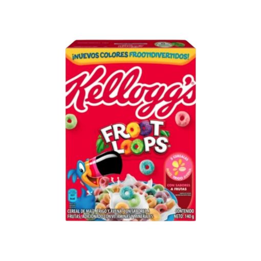 Imagen de CEREAL DE MAÍZ TRIGO Y AVENA KELLOGGS FROOT LOOPS SABOR FRUTAS 140.00 G