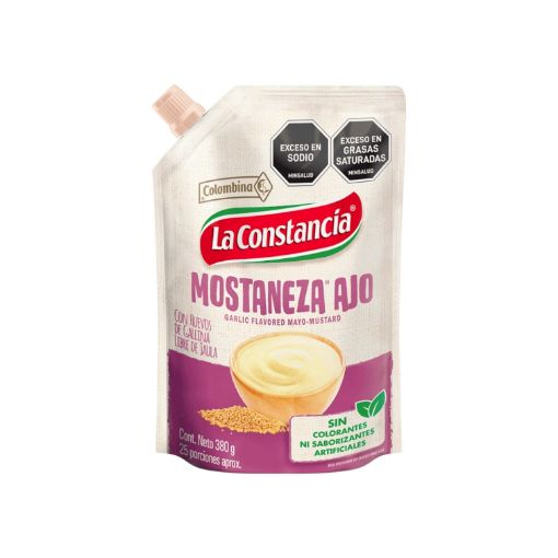 Imagen de ADEREZO COLOMBINA LA CONSTANCIA MOSTANEZA AJO 380.00 G