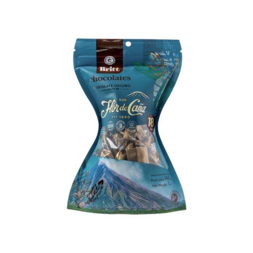 Imagen de CHOCOLATE BRITT OSCURO RELLENO DE RON FLOR DE CAÑA 198.00 G
