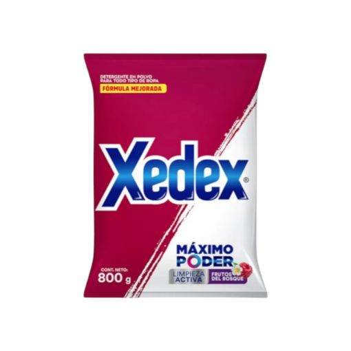 Imagen de DETERGENTE EN POLVO XEDEX MAXIMO PODER FRUTOS DEL BOSQUE 800.00 G