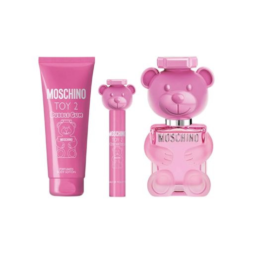 Imagen de SET MOSHINO BUBBLE GUM CREMA CORPORAL 100 ML+PERFUME 100 ML +PERFUME DE VIAJE 10 ML 