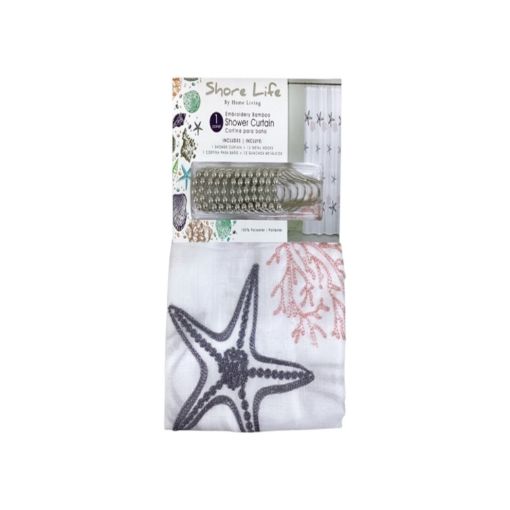 Imagen de CORTINA PARA BAÑO SHORE LIFE BY HOME LIVING 180 X 180 CM #711-1453081 